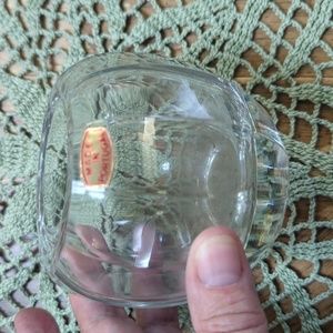 Vintage Made In Portugal Clear Glass Rose Bowl